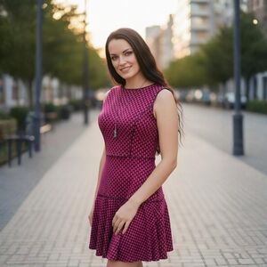 Red Label Saks Fifth Avenue Vintage Dress ✦ Pink & Black Drop Waist Leather Trim